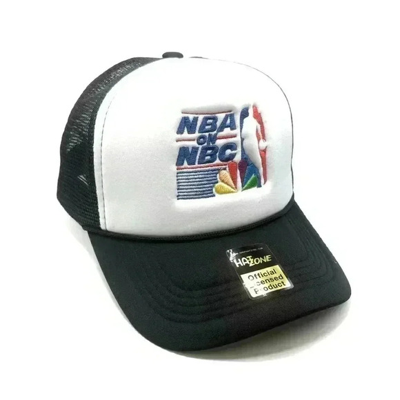 Hat Zone Other - Retro Basketball Mesh Trucker Snapback (White/Black)